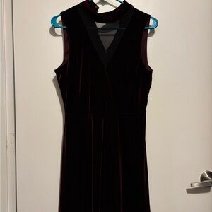 Maroon Velvet Skater Dress